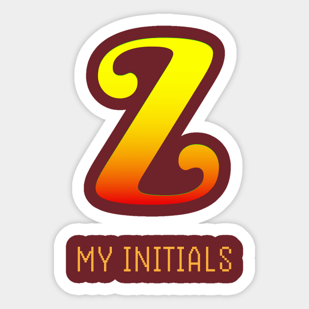 Letter Z Initials Unique Name T-Shirt Sticker by EKSU17